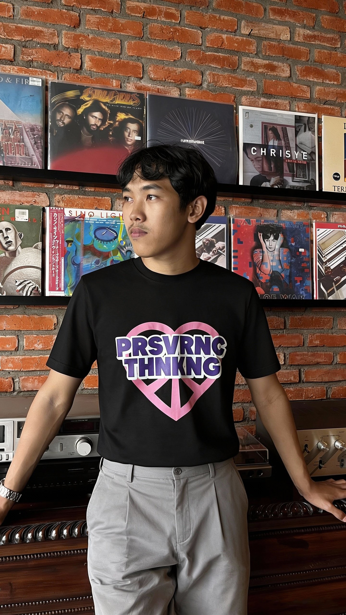 PRSVRNC LOVE Pink Line (Hitam) - tampilan 3