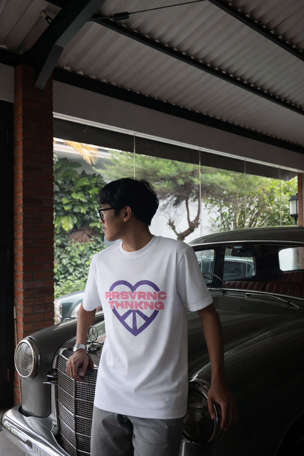 PRSVRNC LOVE Purple Line (Putih) - tampilan 1